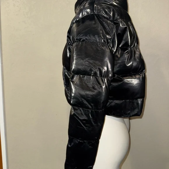Hera Collection Shiny Black Puffer Jacket - Picture 4 of 7